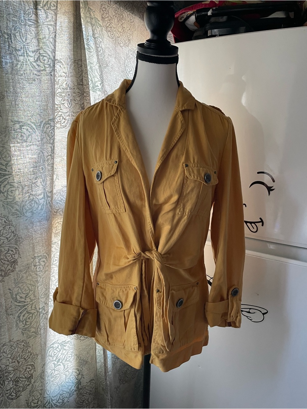 Cartonnier Mustard Utility Jacket with Tie Waist
